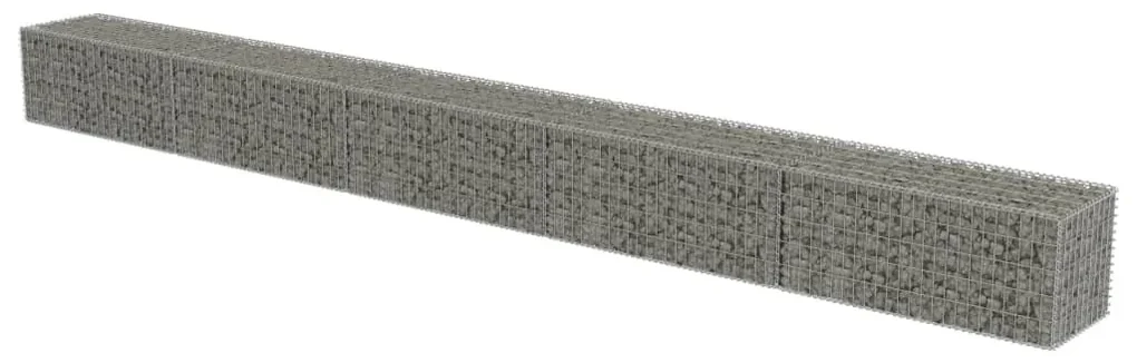vidaXL Schanskorfmuur met deksels 600x50x50 cm gegalvaniseerd staal