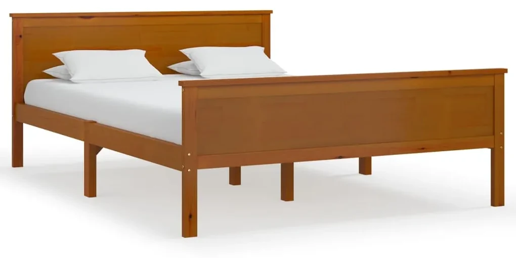 vidaXL Bedframe massief grenenhout honingbruin 120x200 cm