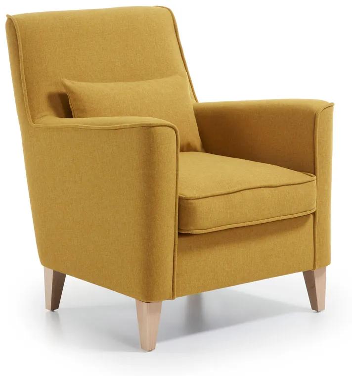 Kave Home Glam Design Fauteuil Met Hout Geel