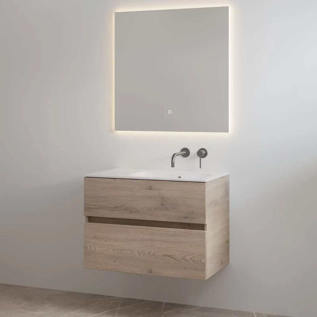 Best Design Splash badkamermeubel 80cm zonder kraangat eiken licht