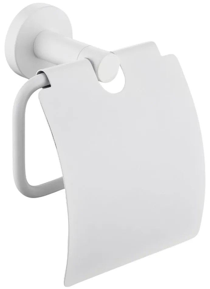 Best Design White toiletrolhouder met klep wit mat
