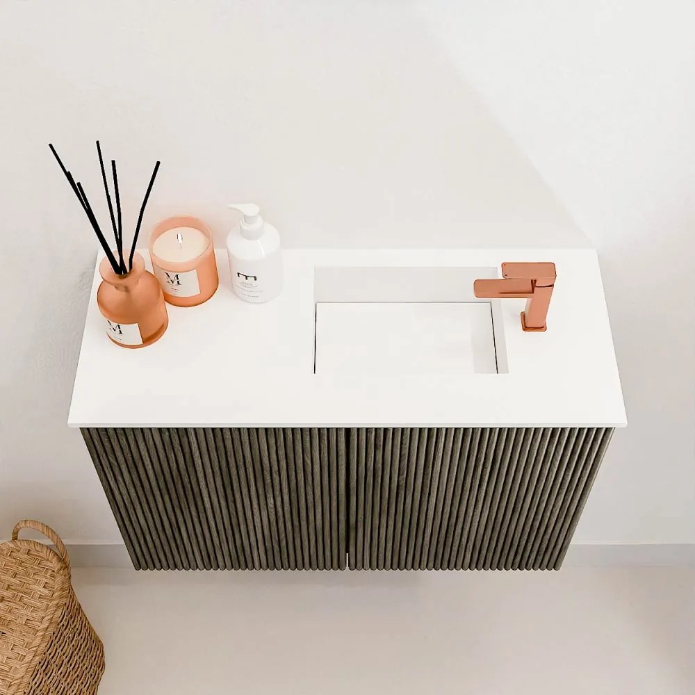 Mondiaz Joya 60cm toiletmeubel shadow met wastafel faye rechts 1 kraangat talc