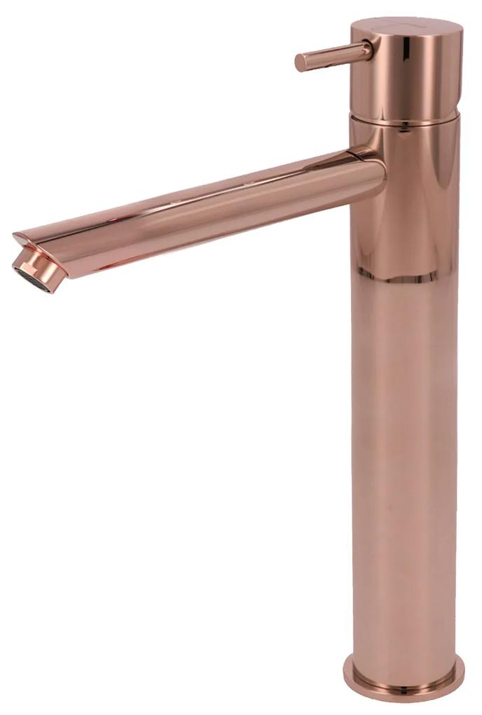 Wastafelmengkraan Hotbath Cobber 1-hendel Recht 28.6 cm Roze Goud