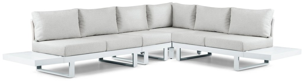 Hoek loungeset 6 personen Aluminium Wit  Lifestyle Garden Furniture Lorenzo