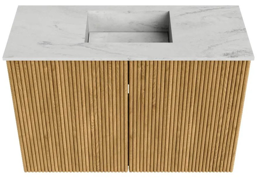 Mondiaz Joya DLux 60cm toiletmeubel oak met wastafel faye midden 1 kraangat opalo