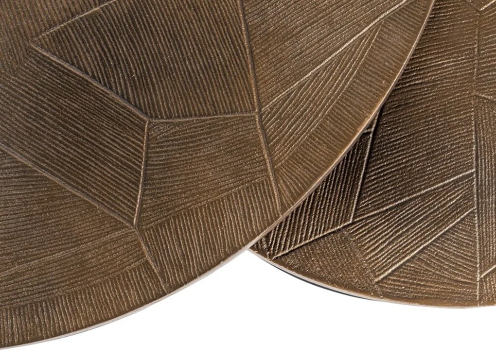 Richmond Interiors Tulum Salontafel Set Goud Geborsteld - 80 X 80cm.