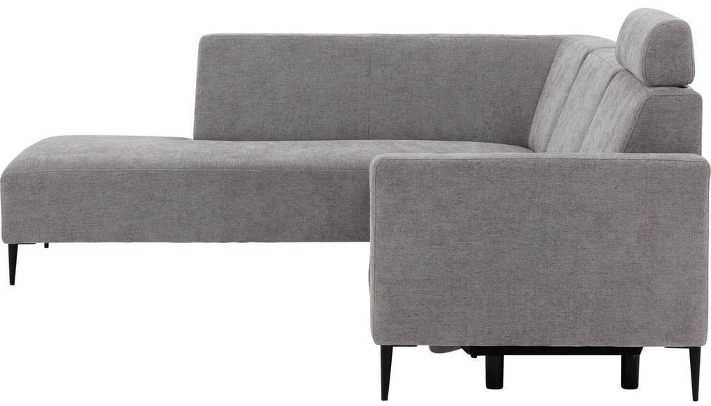 Goossens Hoekbank Tiolo Met Relaxfunctie En Hoofdsteun grijs, stof, 3-zits, modern design met ligelement links