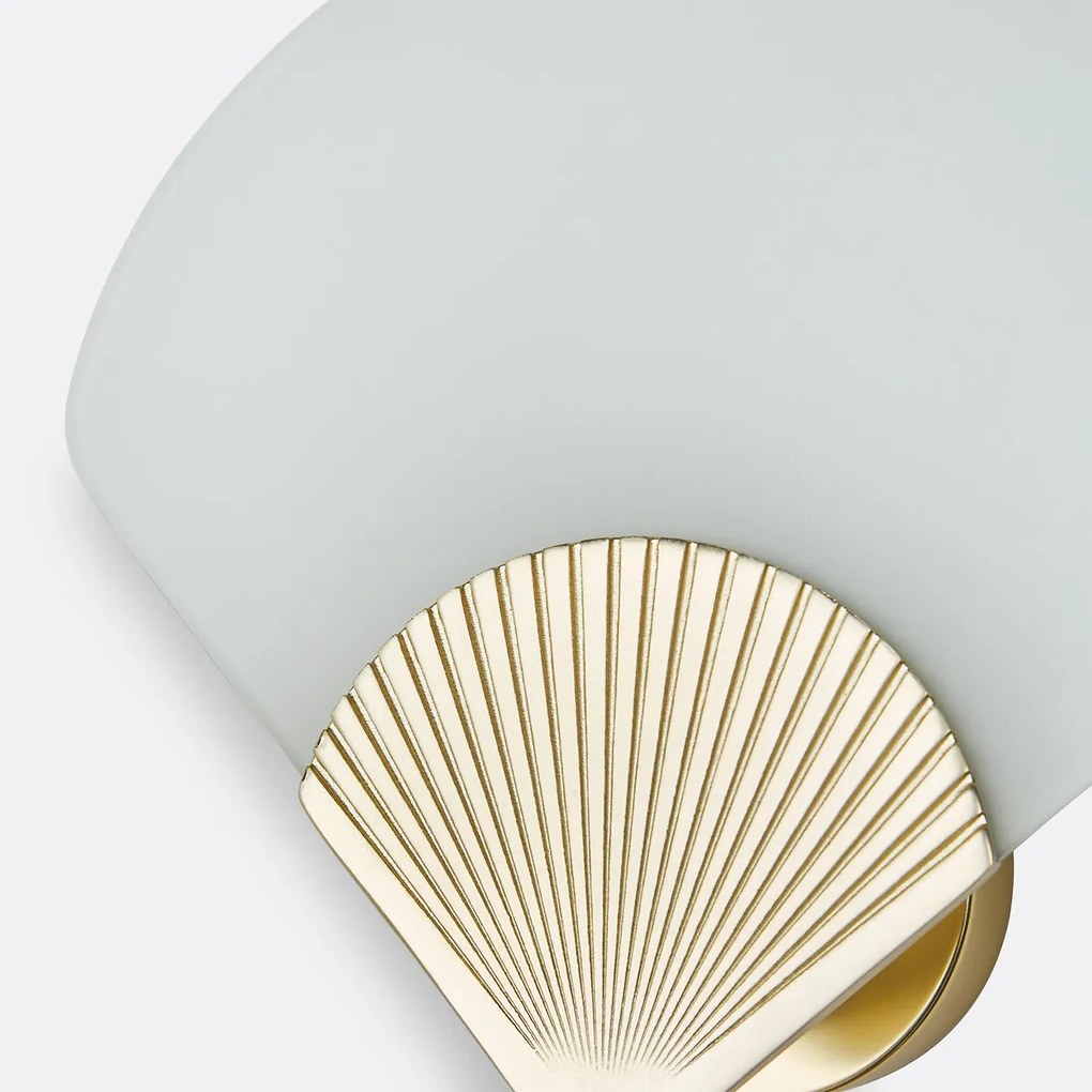 Wandlamp in messing en opaline glas, Alcance