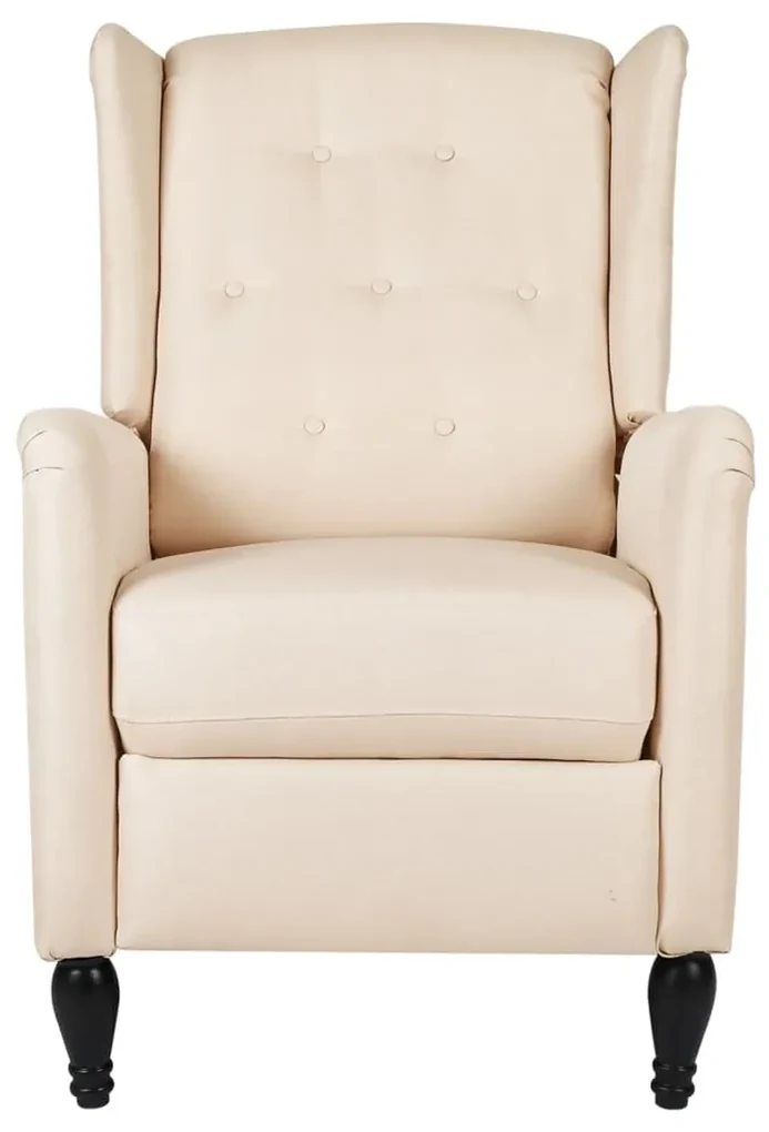 vidaXL Fauteuil verstelbaar stof crèmekleurig