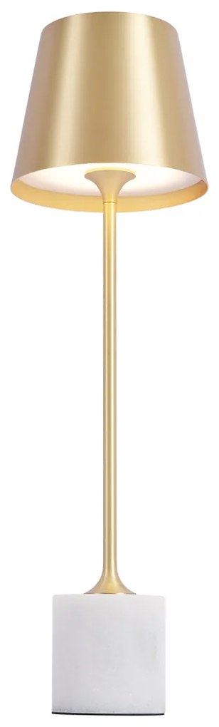 Moderne tafellamp goud 37cm incl. LED dimbaar IP54 oplaadbaar - Topi Modern IP54 rond Binnenverlichting Lamp