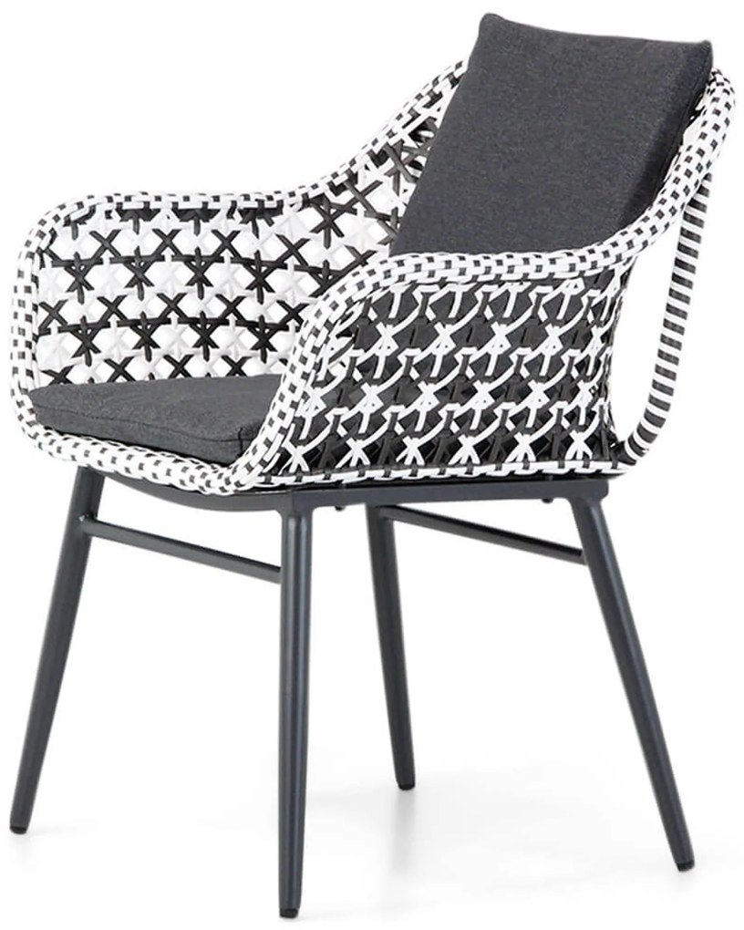 Tuinstoel Wicker Zwart-wit Lifestyle Garden Furniture Dolphin mixed black/white