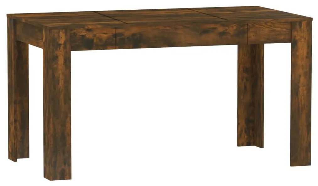 vidaXL Eettafel 140x74,5x76 cm bewerkt hout gerookt eikenkleurig