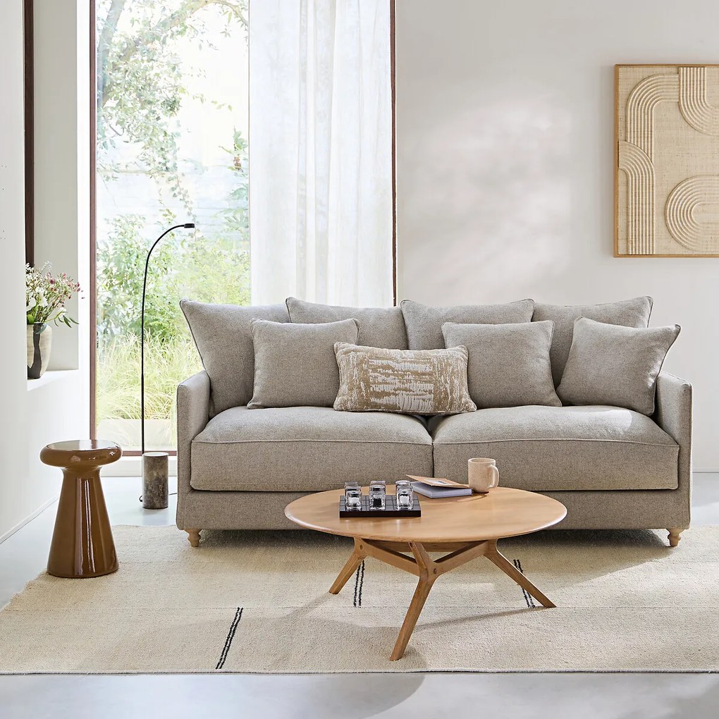 Salontafel van massief eikenhout, diameter 90 cm, MARICIELO