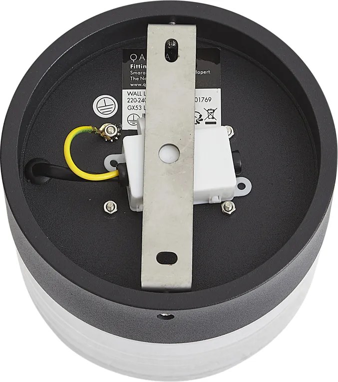 Design wandlamp zwart met opaal glas IP44 - Michele