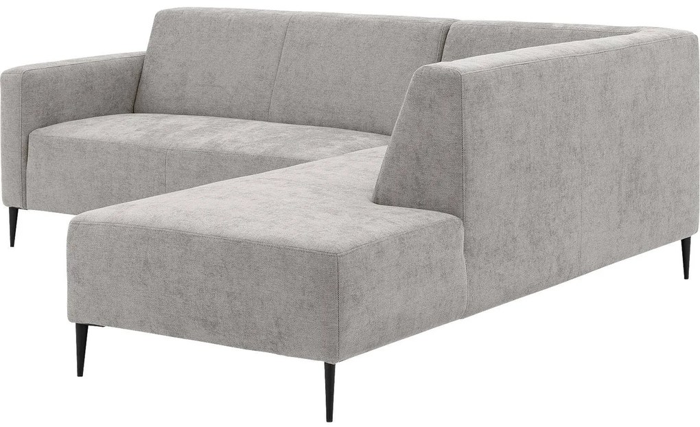 Goossens Zitmeubel Key West grijs, stof, 2-zits, modern design met ligelement rechts