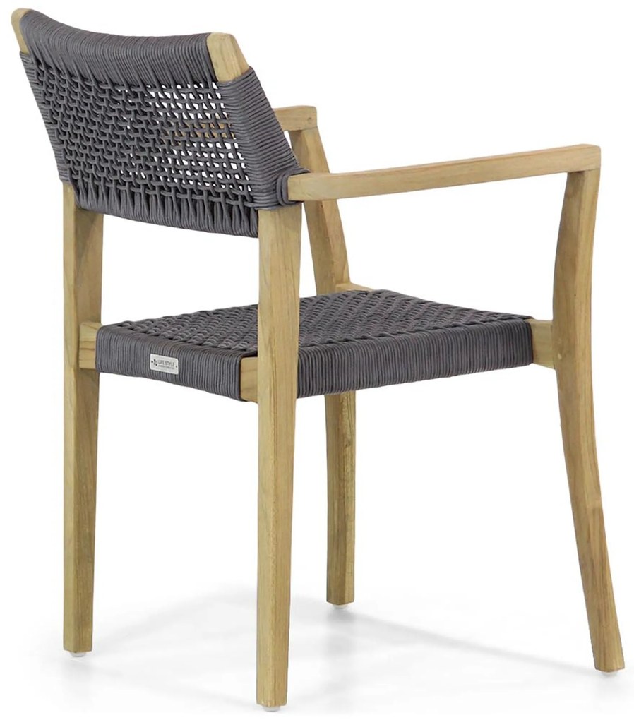 Tuinset 6 personen 240 cm Rope Grijs Lifestyle Garden Furniture Dallas/Brighton