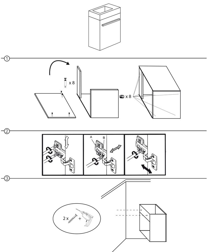 Differnz Tight toiletmeubel 40cm wit