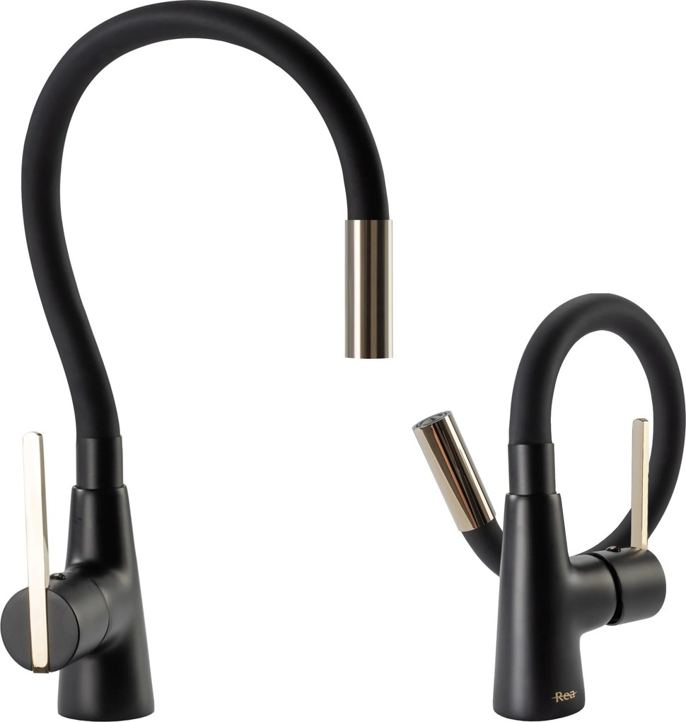 Keukenkraan Rea Icon Black/Gold