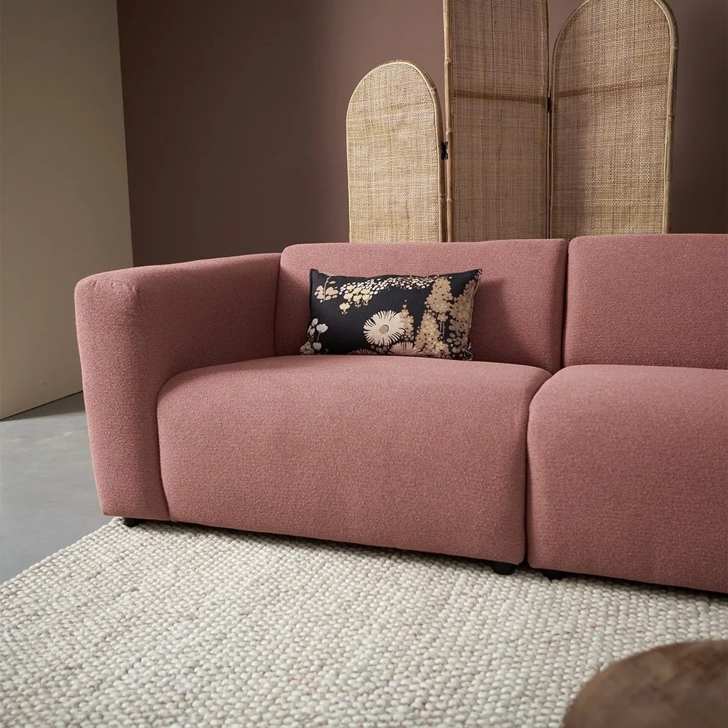 Hoekbank Met Chaise Longue Rechts Terracotta Roze