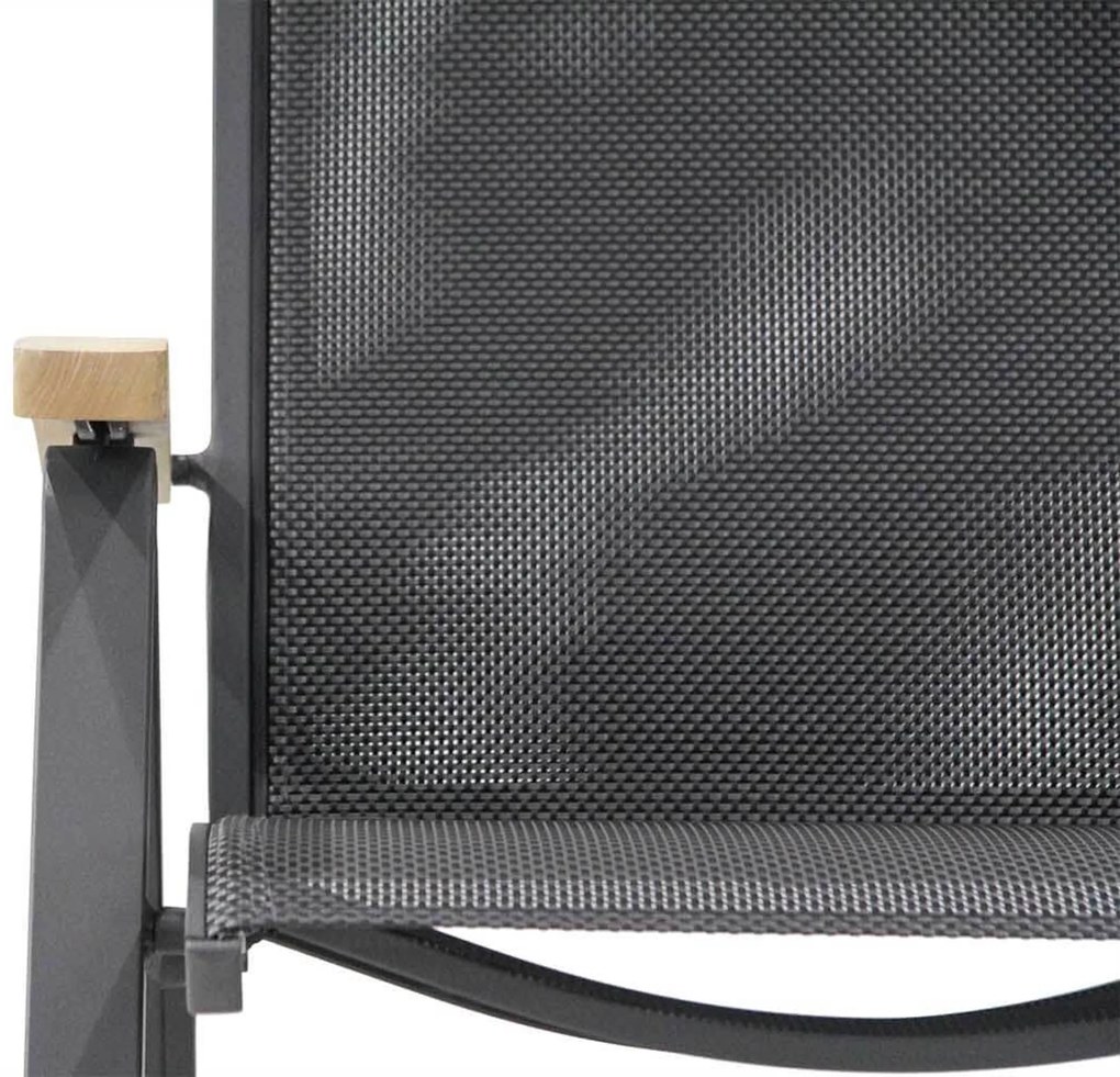 Presto Tarenta Standenstoel Met Teak Arm Aluminium Grijs