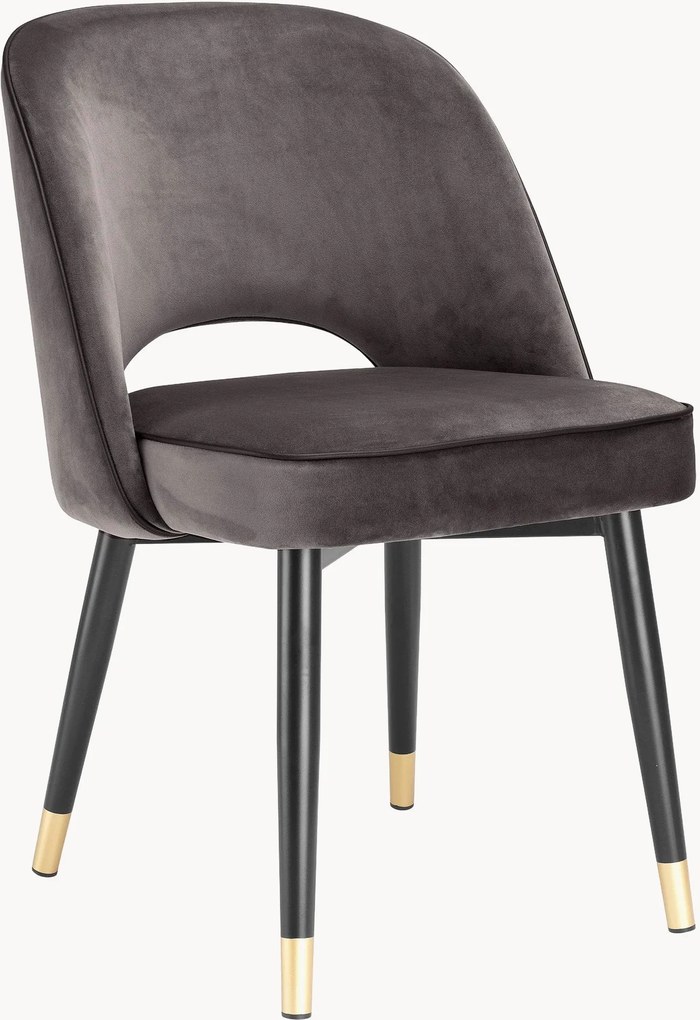 Fluwelen eetkamerstoelen Cliff, 2 stuks