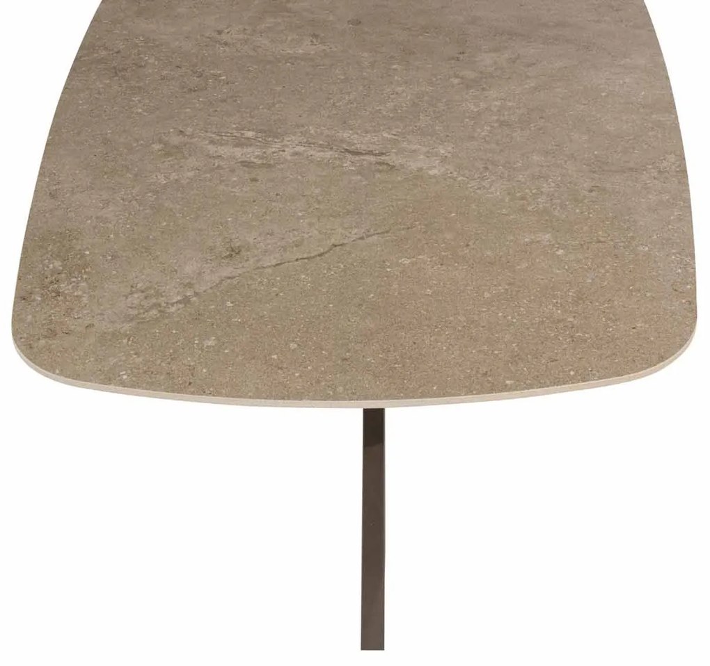 4 Seasons Outdoor Allora tuinset terre met Prado tafel met keramisch blad 240 cm Tuinset bruin weerbestendig