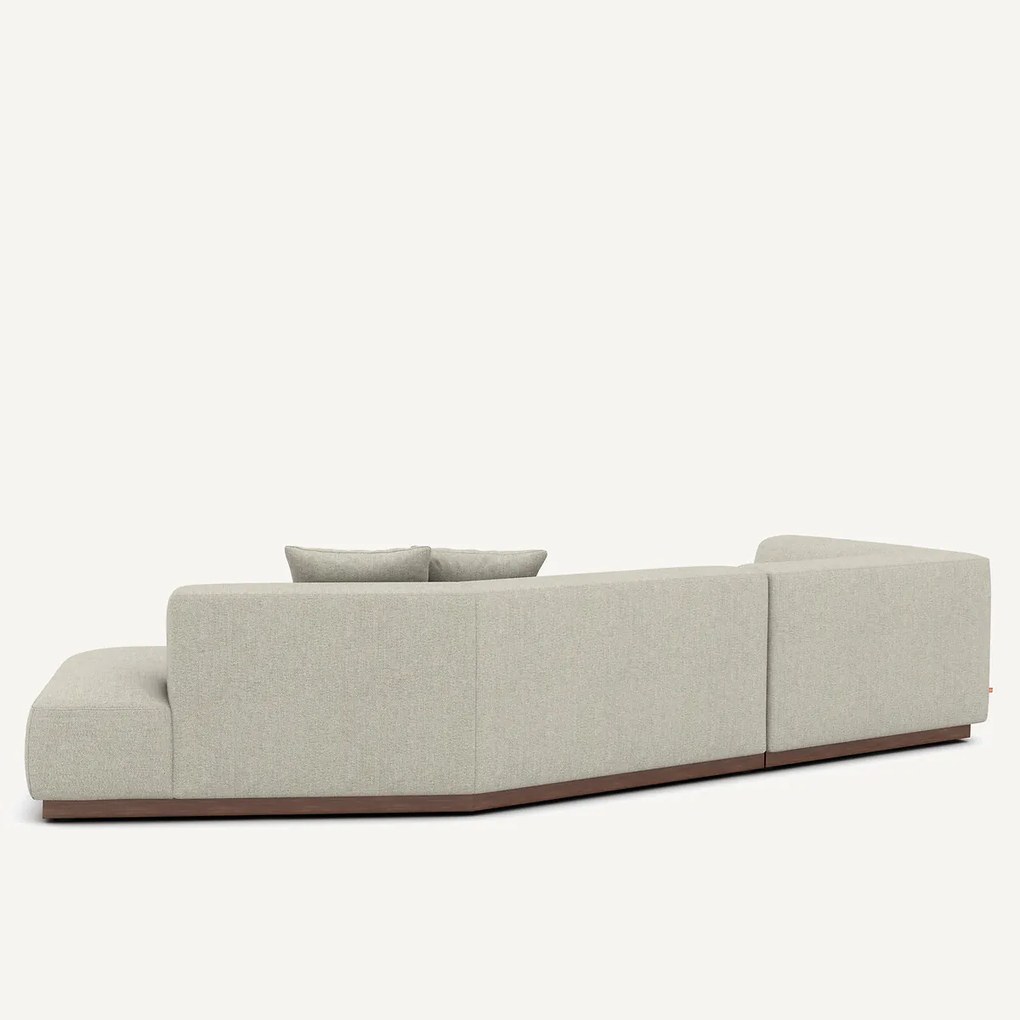 XL linker hoekbank met tweed voetensteun, JACOPO