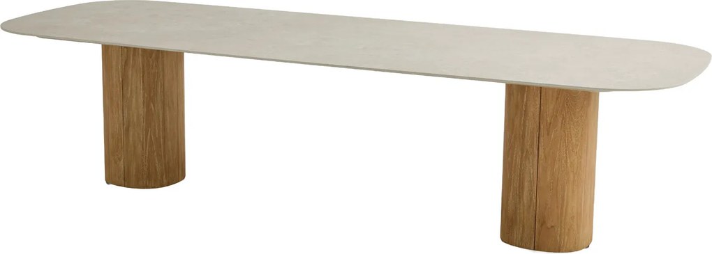 Taste by 4 Seasons Bosco tuintafel met keramisch blad Sabia Panna 300 x 110 cm Tuintafel bruin weerbestendig