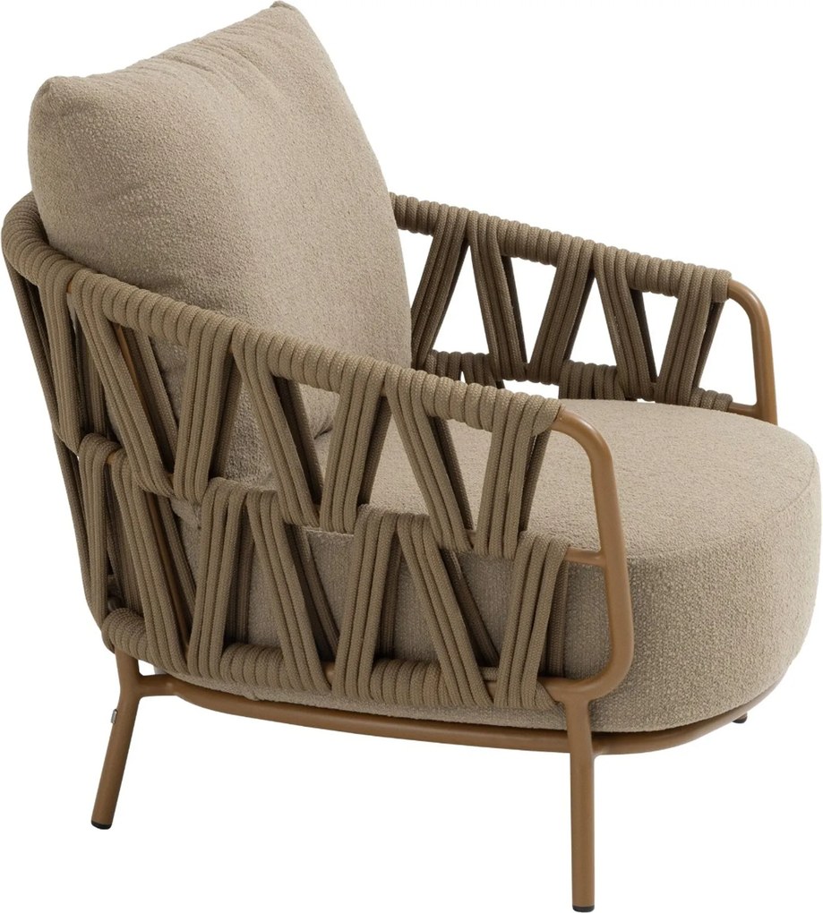 Stoel en Bank Loungeset 5 personen Rope Taupe 4 Seasons Outdoor Biarritz/Hampton