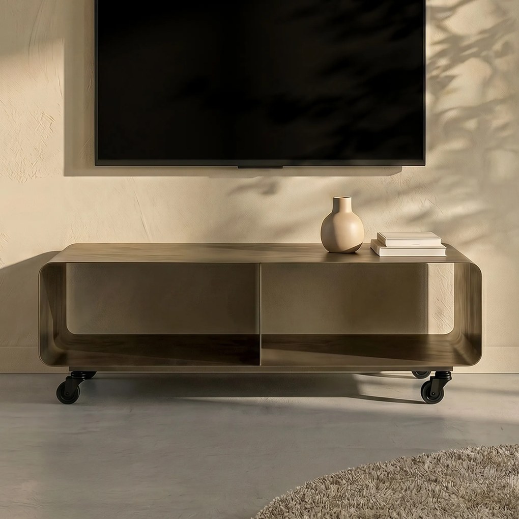 Tv-meubel Op Wielen Brons - 90x42x30cm.
