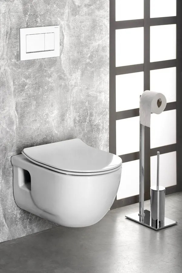 Sapho Brilla randloos toilet met zitting 36.5x53cm wit