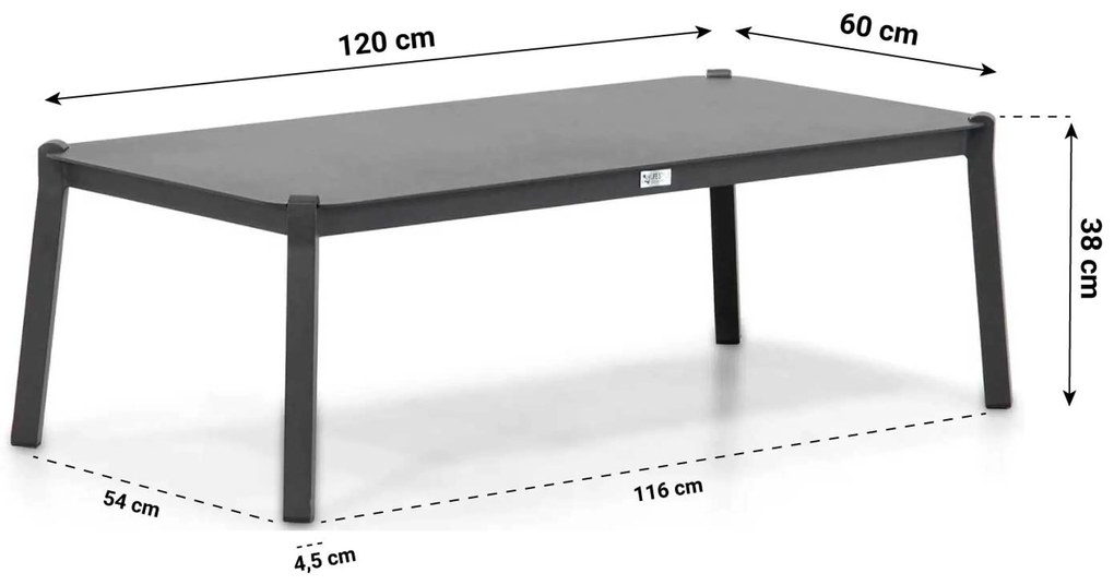 Hoek loungeset 6 personen Aluminium/Rope Grijs Coco Ralph/Rimini