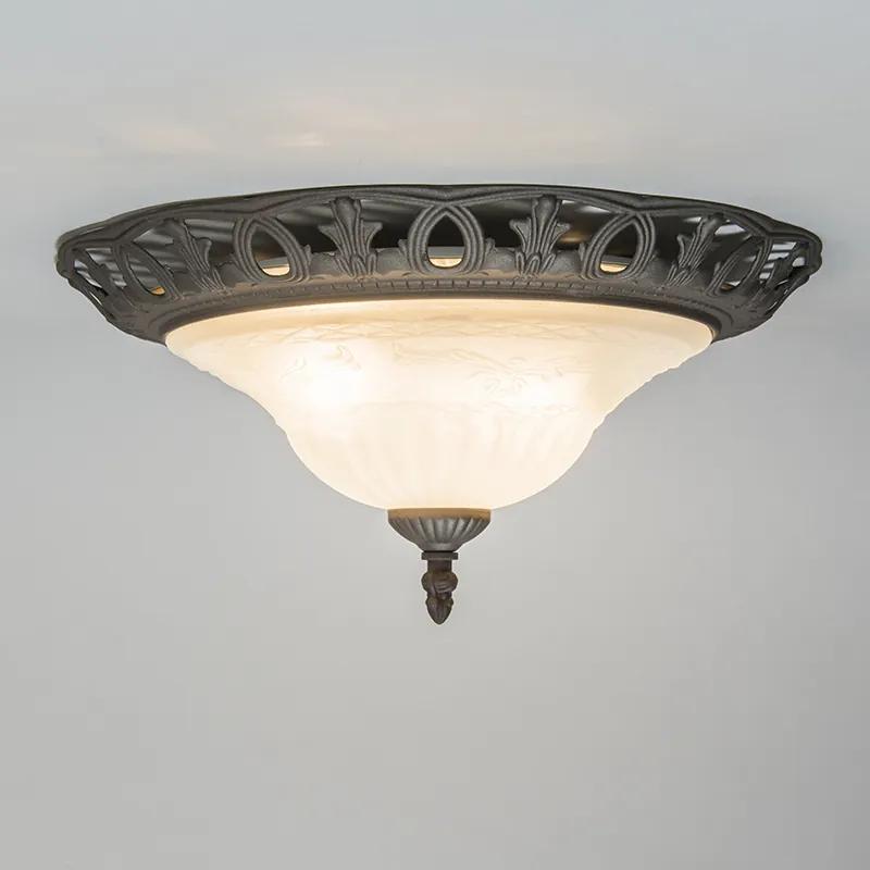 Landelijke plafonnière roestbruin met glas - Elegant Klassiek / Antiek, Landelijk / Rustiek, Retro E27 rond Binnenverlichting Lamp