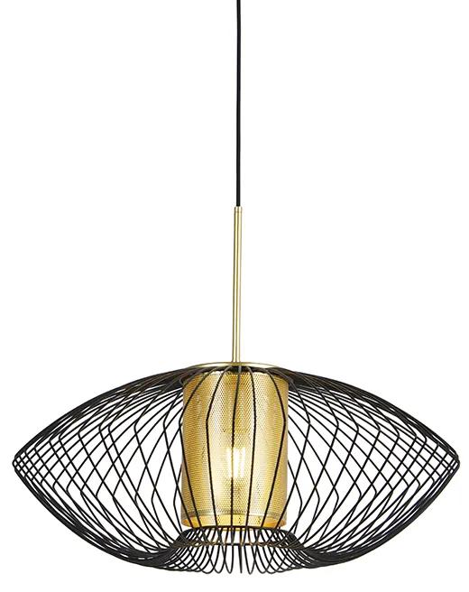 Design hanglamp goud met zwart 60 cm - Dobrado Design E27 rond Binnenverlichting Lamp