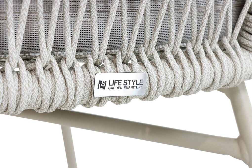 Tuinset Ronde Tuintafel 4 personen 100 cm Rope Zand/Beige Lifestyle Garden Furniture Vicente/Serino