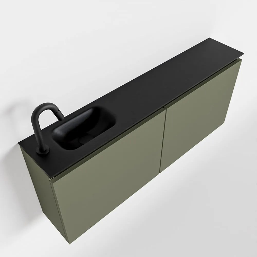 Mondiaz Ture 120cm toiletmeubel army met wastafel urban links 1 kraangat