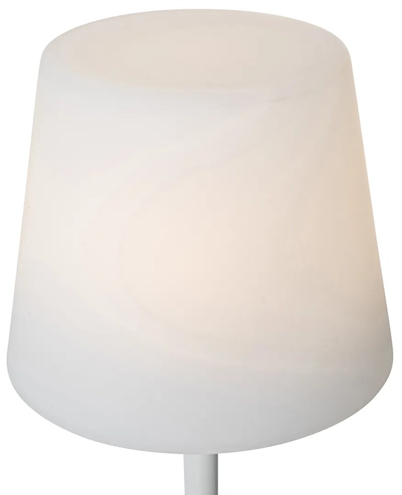 Buitenlamp Tafellamp wit oplaadbaar incl. LED en dimmer IP54 - Jude Modern IP54 Buitenverlichting rond Lamp