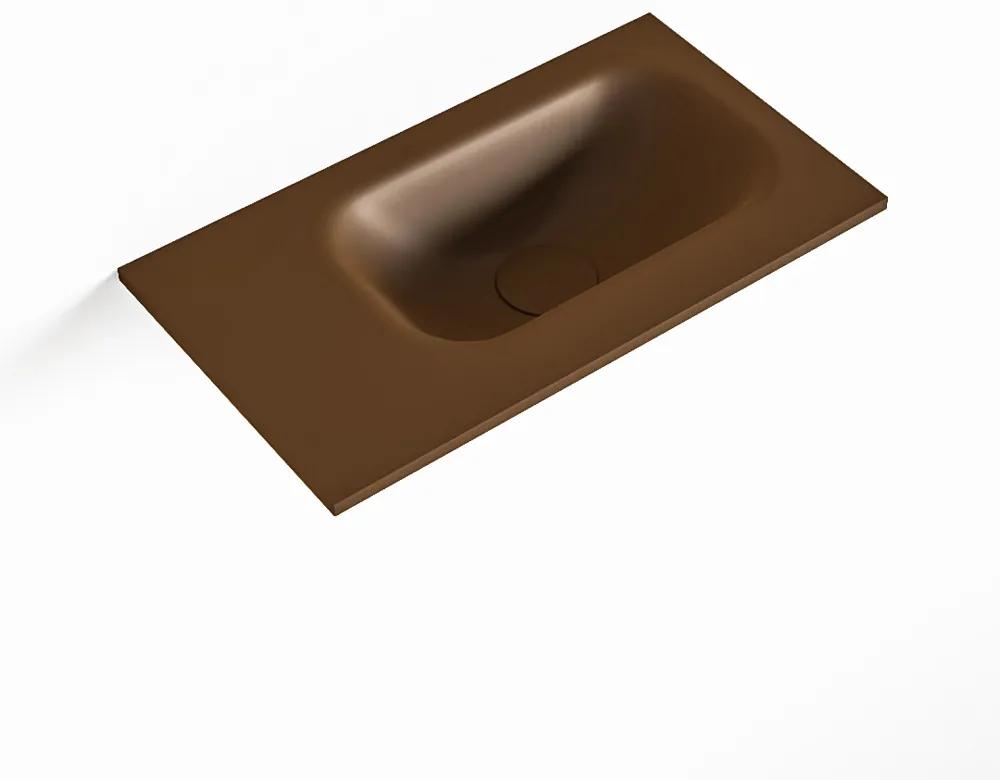 MONDIAZ EDEN Rust solid surface inleg wastafel voor toiletmeubel 40cm. Positie wasbak rechts