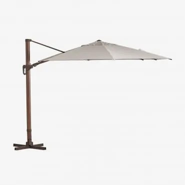 Parasol 290 Cm In Stof En Aluminium Cannes Beige Nude - Donker Hout - Sklum