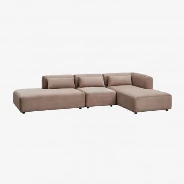 Rechtsmodulaire 3-delige Chaise Longue Bank Met Divan Fogler Corduroy Kameelbruin - Sklum
