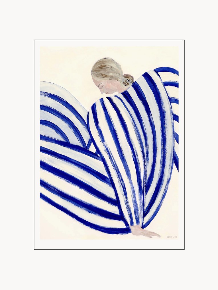 Poster blauw Stripe At Concorde by Sofia Lind x The Poster Club