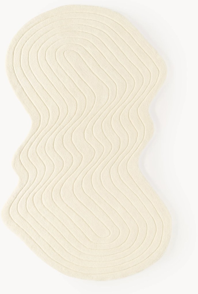 Handgetuft wollen vloerkleed Aliza in organische vorm