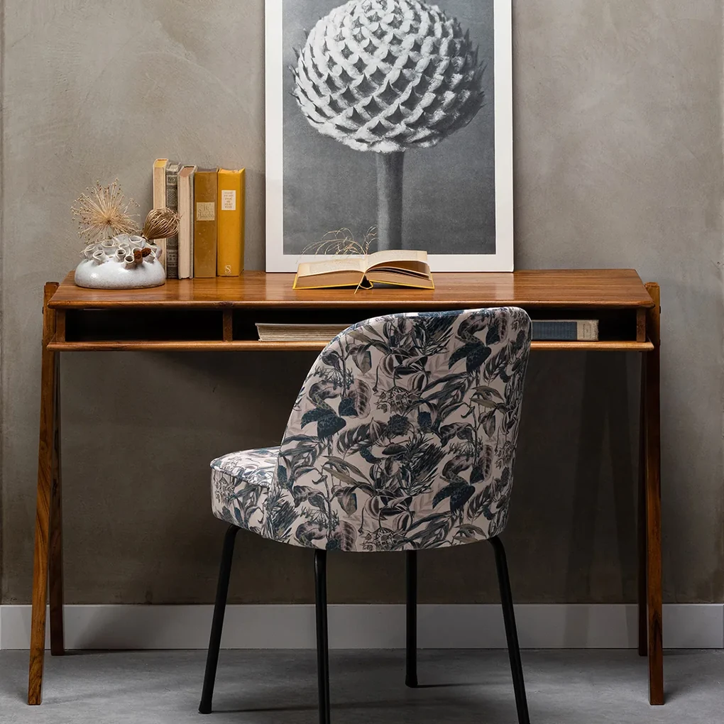 Bureau computer tafel - met opbergplanken - wit metaal hout - 110 cm breed