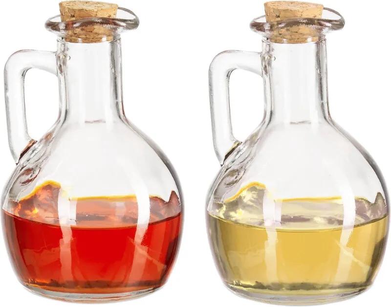 Olie en azijnstel glas - oliekannetje 2 stuks - olieflesje - oliekan - azijn