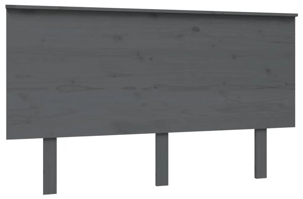 vidaXL Hoofdbord 184x6x82,5 cm massief grenenhout grijs
