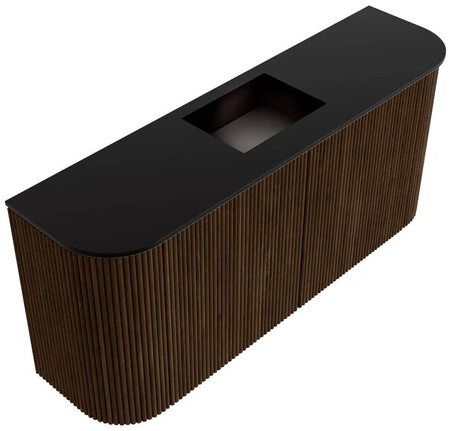 Mondiaz Joya 95cm toiletmeubel ronding links/rechts walnut met wastafel faye midden 1 kraangat urban