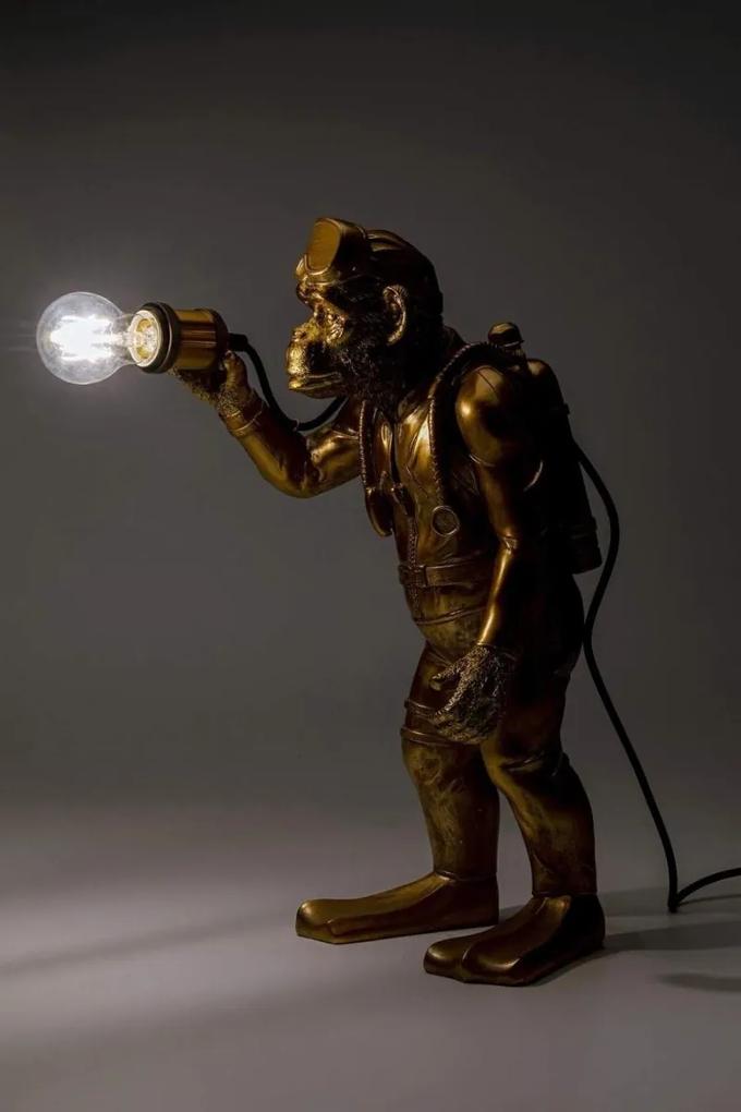 Kare Design Monkey Tafellamp 1-Lichts - B27 X D31 X H49,5 Cm - Goudkleurig