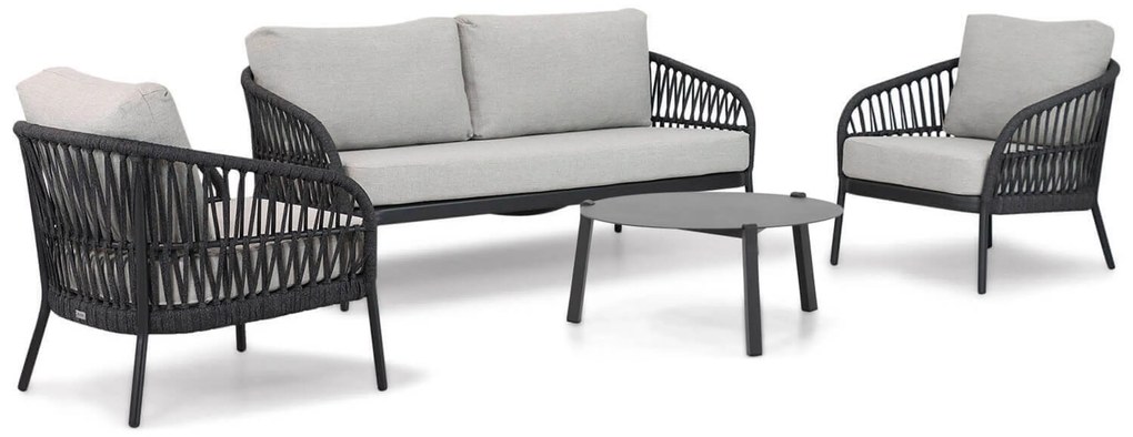 Stoel en Bank Loungeset 5 personen Aluminium/rope Grijs  Coco Puerto/Rimini