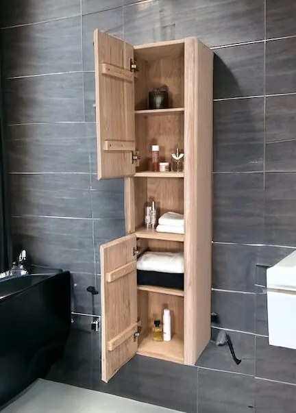 B-Stone Branson eiken kolomkast en open vak 160cm