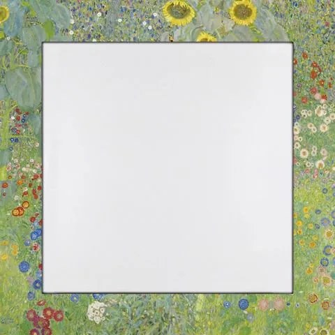 HOME AFFAIRE spiegel in een designerlijst »Klimt, G.: Tuin met zonnebloemen«, 66x66 cm